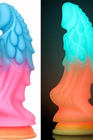 8.46" Silicone Luminous Dildo Colorful Monster Dildo Toy for Women, Realistic G Spot Dildo Flexible Anal Dildo with Suction Cup, Large Dildo Anal Plug for Couples Adult Sex Toy