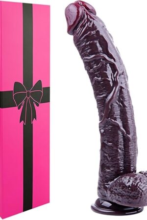 9 Inch Liquid Silicone Ultra Realistic Black Dildo with Ball Suction Cup, 7 Inch Real Feeling Lifelike Shower Long Anal Dildo for Women Men,Large Big Thick G-Spot-Dildos Penis Strap-On Sex Toy for Gay