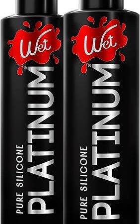Wet Platinum Silicone-Based Personal Lubricant | Ultra Smooth, Super Slick, Hypoallergenic, Long-Lasting Performance, Waterproof Formula| Lube for Men, Women & Couples, 3 fl oz (Pack of 2)