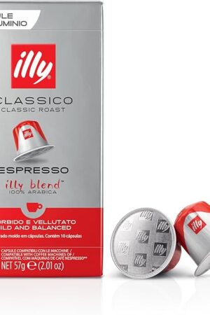 Illy Espresso Compatible Capsules - Single-Serve Coffee Capsules & Pods - Classico Roast - Notes Of Caramel, Orange Blossom & Jasmine Coffee Pods - For Nespresso Coffee Machines ? 10 Count