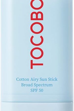 Cotton Airy Sun Stick SPF 50 Broad Spectrum Korean Matte Sunscreen Stick for Face - Travel Size Sebum Control Sunblock -Vegan, Lightweight, Non-Sticky 067 oz