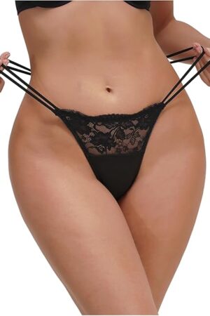 Women Sexy Floral Lace G String Thongs Low Rise Cheeky Panties Underwear