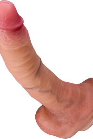 10 Inch Realistic Thick Dildo Adult Sex Toys, Curved Real Skin Big Dildo with Dual Density Silicone Soft Glans & Huge Wide Balls for G-Spot Stimulation,Lifelike Suction Cup Anal Dildos for Men & Women