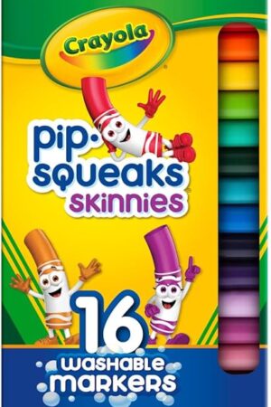 Crayola Pip Squeaks Skinnies Washable Marker Set (16ct), Mini Markers for Toddlers, Thin Coloring Supplies for Kids, Toddler Back to School Essentials
