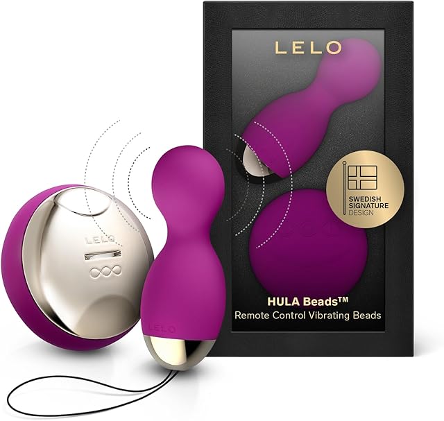 LELO Hula Beads, Twisting, Turning and Vibrating Pleasure Beads (Kegel Balls for Women) Vibrator Egg Ben Wa Balls Bullet Vibration Egg Wireless Remote Control Vibrator, Deep Rose