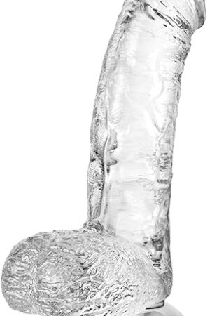 Clear Realistic Dildo Sex Toy for Women - Silicone Suction Cup Dildo for Clitoral, Vaginal & Anal Stimulation | Waterproof, Safe TPE Material | Adult Toys for Women, Couples & Beginners (73in)