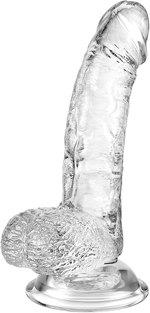 Clear Realistic Dildo Sex Toy for Women - Silicone Suction Cup Dildo for Clitoral, Vaginal & Anal Stimulation | Waterproof, Safe TPE Material | Adult Toys for Women, Couples & Beginners (73in)