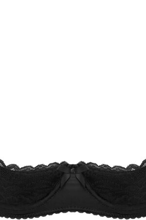Womens Sexy Lace Lingerie 1/4 Cups Bare Exposed Breast Underwire Push Up Balconette Bra Tops