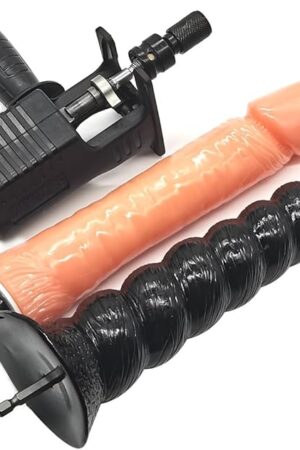 Bumps Dildo with Drill Spinning Connector Electric Drill Adapter for Penis Automatic Thrusting DIY Drill Sex Machine Kit with 2 Realistic Dildos(B)