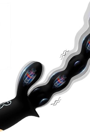 3 Motors Anal Plug Aanal Beads, Ultra-Soft Liquid Silicone Vibrating Butt Plug, Graduated Anal Toys Prostate Massager with 10 Vibrations, Rechargeable Anal Sex Toys for Men & Women and Couples
