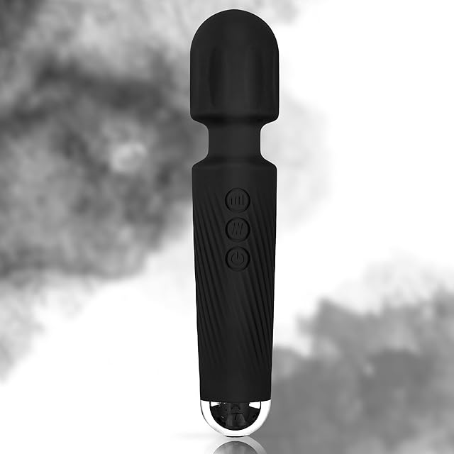 Vibrator Wand Sex Toys,Clit Stimulator Vibrators,Vibrator for Woman,Wand Massager Sex Toy,20 Patterns,8 Speeds of Pleasure,Quiet Adult Sex Toys,Waterproof, for Women Partner Play Gifts (Black)