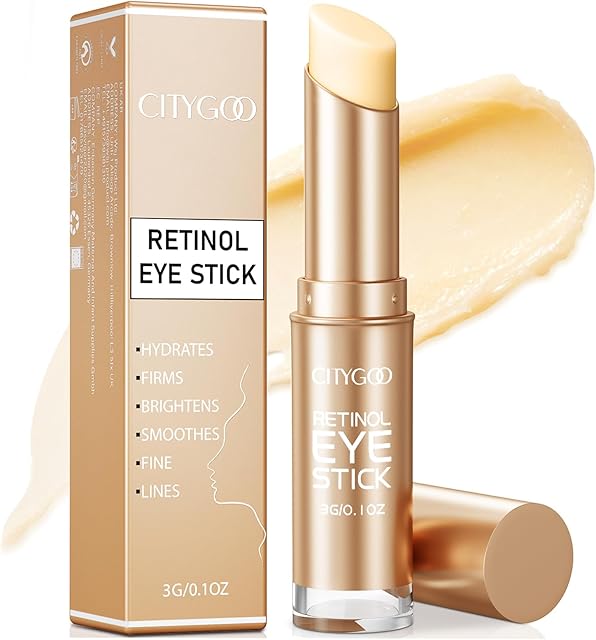 CITYGOO Retinol Eye Stick With Collagen, Hyaluronic Acid For Dark Circle, Under Eye Cream Anti Aging, For Puffiness and Bags Reduces Fine Lines (Retinol Eye Stick, 1pcs)