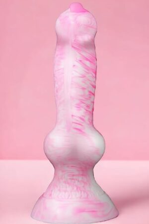 7"Beginner Dog Knot Small Dildo,Realistic Silicone Animal Dildo With Strong Suction Cup, Fantasy Monster Colorful Creature Thin Pink Dildos, Wolf Penis Anal Plug Sex Toy For Women Men Couple Play Game
