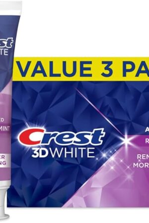Crest 3D White Advanced Teeth Whitening Toothpaste, Crest 3D White Brilliance Toothpaste, Radiant Mint, 33 oz, Pack of 3