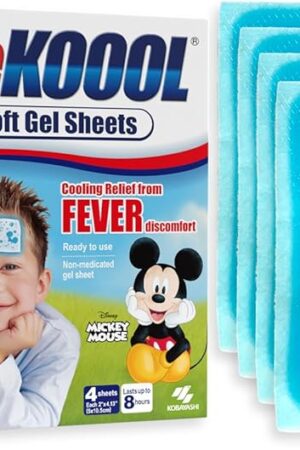 BEKOOOL Soft Gel Sheets for Kids for Cooling Relief from Fever discomfort | 4 Count