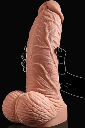 13 inch Realistic Huge Thick Dildo, 3.273 Diameter Silicone Extra Large Dildos with Realistic Veins & Full Shaped Balls for Anal Play, Huge Dildos Fake Penis Adult Sex Toy for Couple Men Women Gay