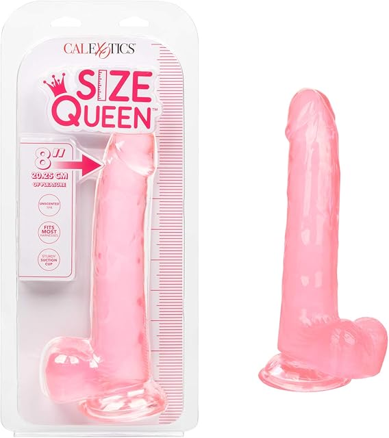 CalExotics Size Queen 8 Inch Dildo with 5.5 Inch Shaft Circumference and Sturdy Suction Cup - Pink SE-0261-05-2