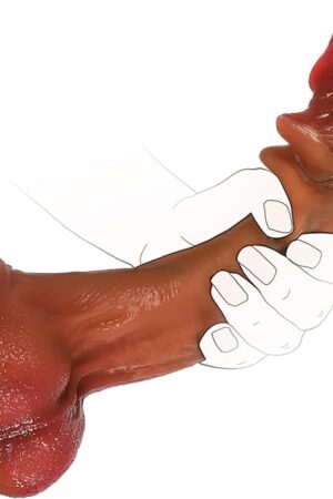 10 Inch Huge Thick Dildo with Movable Foreskin, Double Silicone Bendable Inner Shaft with Powerful Suction Cup, Realistic Toy for Vaginal and Anal Play, Sex Toys for Men, Women, and Couples