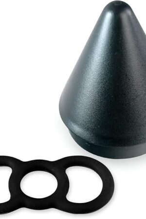 LeLuv Loop Handle Tension Rings Eyro Black Silicone Bundle with Easyop 2.25 inch Loader Cone .75 inch Unstretched Diameter