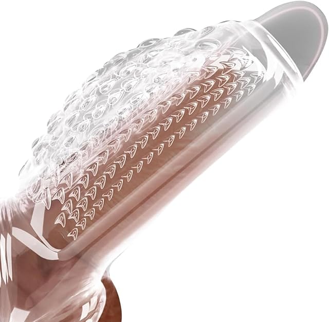Clear Penis Sleeve Extender Cock Sleeves Cock Sheath with Anti-Slip Delay Ejaculation Testicle Toys Ultra-Soft Penis Sleve Penis Enlarger Girth Pennis Sleeve Girth Enhancer for Men