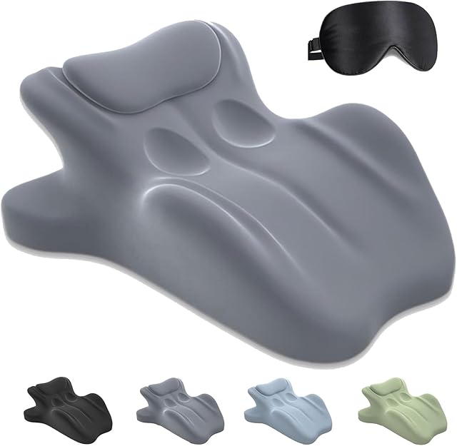Chiro Monk Couple Pillow, 2025 New Sweet Spot Pillow, 27? Angle Perfect Position, Memory Foam Wedge Cushion for Intimacy Support & Back, Rebound Couples Pillows, for All Postures (Grey)