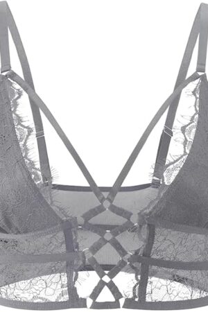 Womens Cami Bra Criss Cross Eyelash Crop Top Bra Sexy Vest Bralette Busiter Lingerie