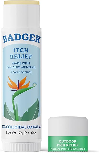 Badger Bug Bite Itch Relief Stick, Natural & Organic Anti Itch Cream for Bug Bites, Rashes & Poison Ivy, Fast Itchy Skin Relief After Bite, Works Great, Smells Great, Easy to Use, 6 oz