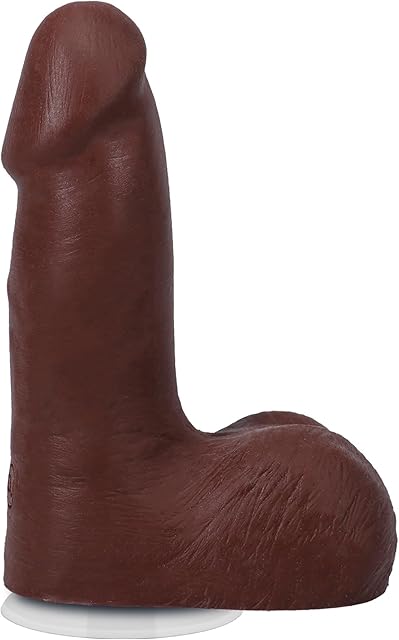 Doc Johnson The Realistic Dildo- 5 Inch ULTRASKYN with Removable Vac-U-Lock Suction Cup - F-Machine and Harness Compatible - for Adults Only, Chocolate