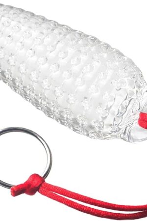 Glass Anal Plug Crystal Butt Plug Anal Sex Toy with Safe Towing Rope Corn Anal Dilator for Gay Lesbian Single Couple Anal Training (L)
