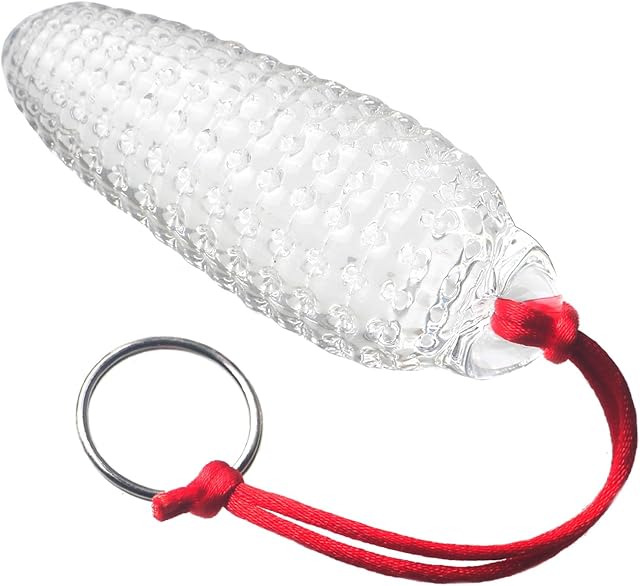 Glass Anal Plug Crystal Butt Plug Anal Sex Toy with Safe Towing Rope Corn Anal Dilator for Gay Lesbian Single Couple Anal Training (L)