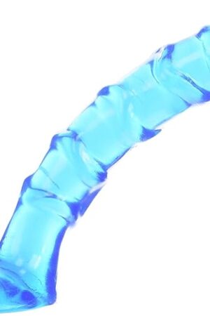 Doc Johnson Raging Hard-Ons - Slim Line - 7 Inch Ballsy (7.4 in. Long and 1.2 in. Wide) - Heavily Veined - Dildo - Great For Anal Beginners, cobalt blue, 0279-20-AM