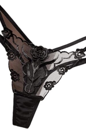 Women's Sexy Thongs Lace Bikini Breathable G-String Panties Straps T-Back Low Rise Tangas Naughty Underwear