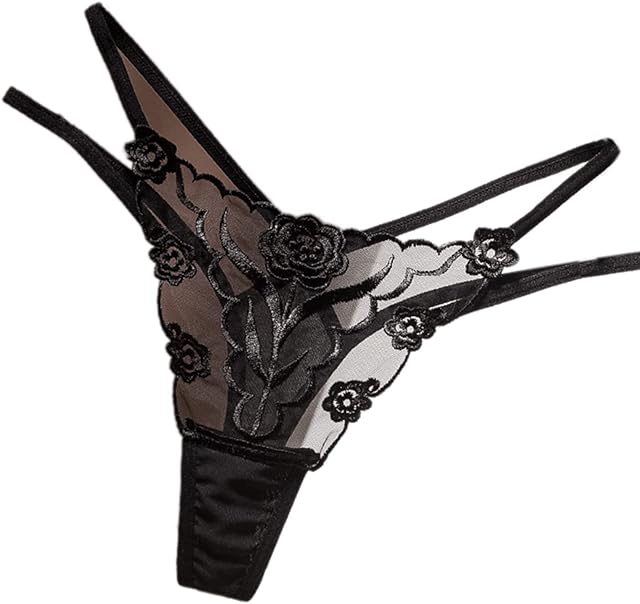 Women's Sexy Thongs Lace Bikini Breathable G-String Panties Straps T-Back Low Rise Tangas Naughty Underwear