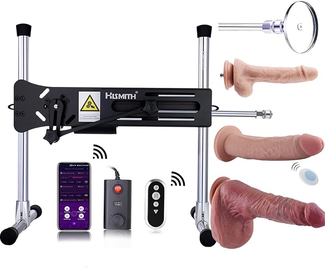 Hismith Premium Sex Machine with App Control, Thrusting Love Machine Device with Adult Sex Toy Silicone Attachments Bundle