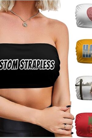 Custom Seamless Bandeau Tube Top Personalized Strapless Non-Padded Bralettes Bra