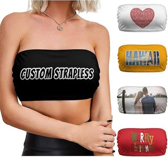 Custom Seamless Bandeau Tube Top Personalized Strapless Non-Padded Bralettes Bra