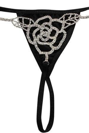 Women Sexy Crystal G-string Thong Rhinestone Panties Underpants Body Jewerly Underwear With Hip Chain