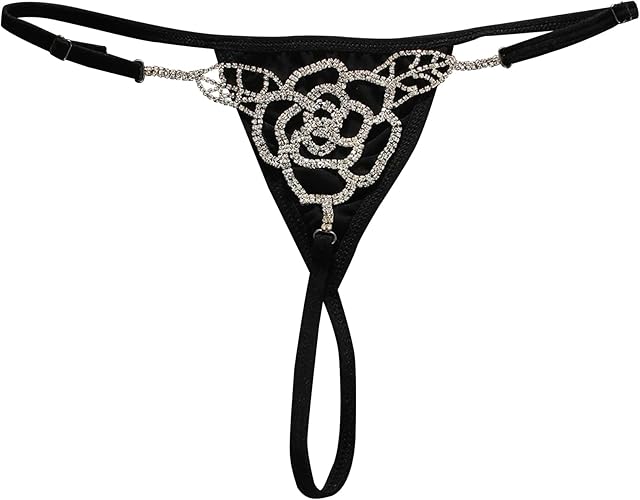 Women Sexy Crystal G-string Thong Rhinestone Panties Underpants Body Jewerly Underwear With Hip Chain