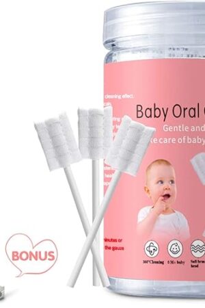 Baby Tongue Cleaner, Baby Toothbrush, 42Pcs Disposable Infant Toothbrush Clean Baby Mouth,Gauze Gum Cleaner Toothbrush Baby Oral Cleaning Stick Dental Care for 0-36 Month Baby+Free 1 Finger Toothbrush