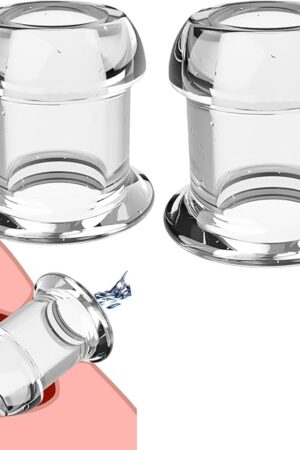 Hollow Anal Plug Vaginal Dilator Speculum, TPE Transparent Anal Plug Anal Speculum Vaginal Stretcher Tunnel Anal Dilator BDSM Enema Toys Sex Toys for Adult Men Women (2 Pcs Style C)