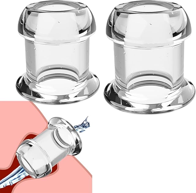 Hollow Anal Plug Vaginal Dilator Speculum, TPE Transparent Anal Plug Anal Speculum Vaginal Stretcher Tunnel Anal Dilator BDSM Enema Toys Sex Toys for Adult Men Women (2 Pcs Style C)