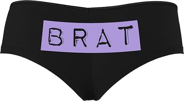 Brat Label Look Logo For Daddys Spoiled Babygirl Black Boyshort Panties With Adult Design