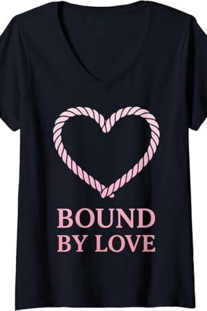 Womens Kinky BDSM Bondage Shibari Rope Fetish Art V-Neck T-Shirt