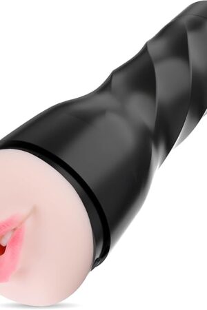 Hismith Male Masturbator with KlicLok System, 3 Speed+2 Modes Vibrating Male Stroker with Remote Controller, Oral Sex Tunnel, Black