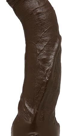 Doc Johnson Signature Series - Black Thunder - 11.5 Inch Realistic FIRMSKYN Dildo with Removable Vac-U-Lock Suction Cup - F-Machine & Harness Compatible - for Adults Only, Chocolate