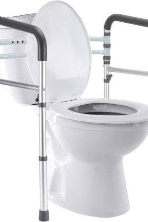 FSA/HSA Eligible Toilet Safety Rails, Adjustable Toilet Frame for Elderly, Seniors, Handicap & Disabled, Foldable Handicap Toilet Handles Fit Any Toilets (300 LB)