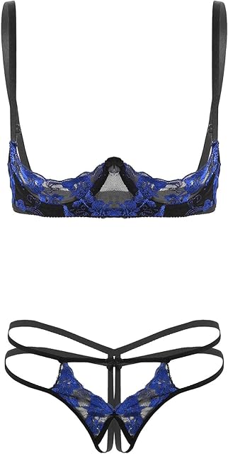 Women's Sexy Embroidery Lace Lingerie Set Push up Shelf Bra Low Rise G-String Panties Underwear