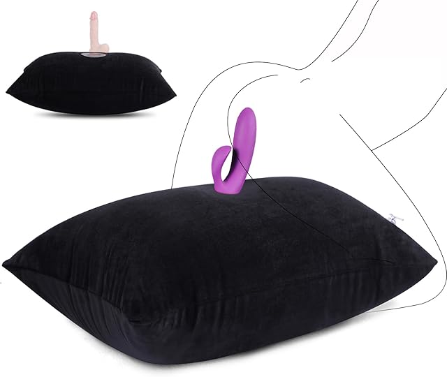 Inflatable Sex Pillow Suction Cup Dildo Mount for Coupe Sex Women G Spot Position Cushion, Portable Sex Toy Pillow Vibrator Holder for Sex Body Positioners with Hole Love Position Aid for Adult