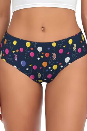 Colored Balloons Womens Underwear Soft Briefs Ladies Panties Sexy Lingerie