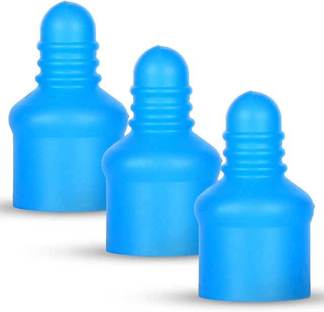 LeLuv Silicone Septum Sleeve 3 Pack Easyop Vacuum Pump Cylinder Accessory Sleeve Glow in The Dark Neon Blue